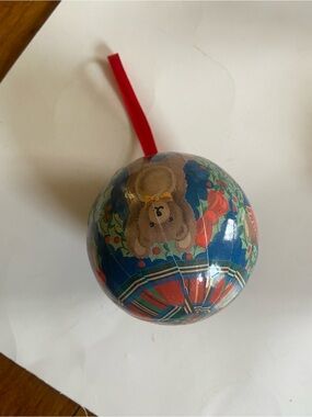 Source Unknown Blue and Red Teddy Bear Holiday Ornament